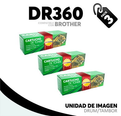 3 Pza Unidad de Imagen DR360 Compatible con Brother