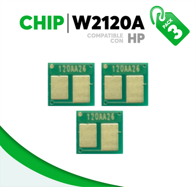 3 Pza Chip para Tóner 212A Compatible con HP W2120A