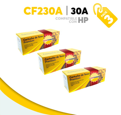 3 Pza Tóner 30A Compatible con HP CF230A