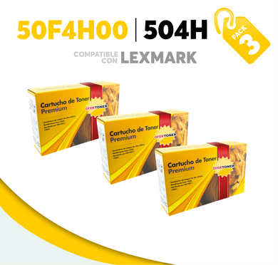 3 Pza Tóner 504H Compatible con Lexmark 50F4H00