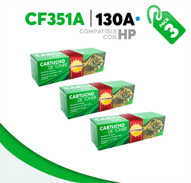 3 Pza Tóner 130A Compatible con HP CF351A