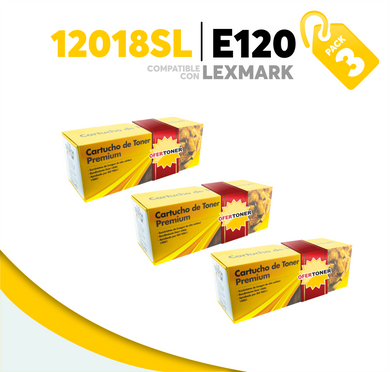 3 Pza Tóner E120 Compatible con Lexmark 12018SL