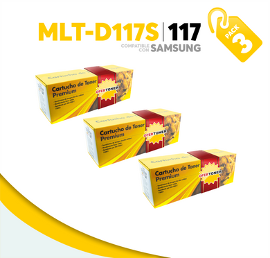 3 Pza Tóner 117 Compatible con Samsung MLT-D117S