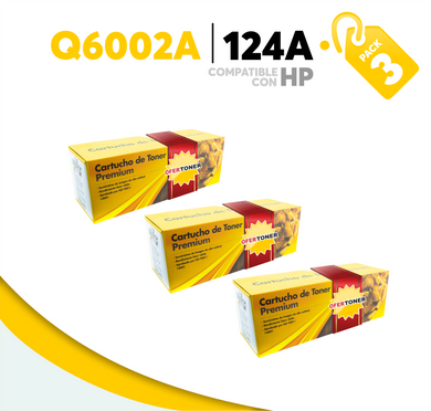 3 Pza Tóner 124A Compatible con HP Q6002A