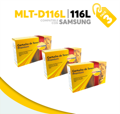 3 Pza Tóner 116L Compatible con Samsung MLT-D116L