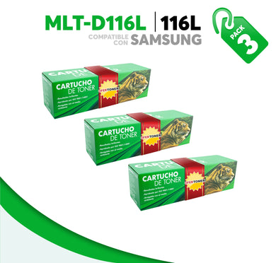 3 Pza Tóner 116L Compatible con Samsung MLT-D116L