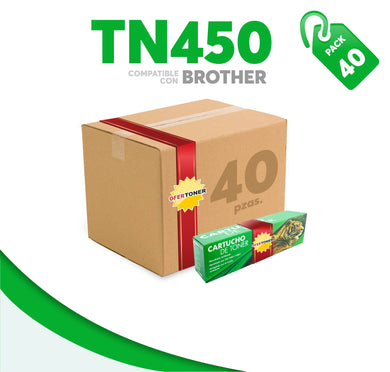 Caja 40 Pza Tóner TN450 Compatible con Brother
