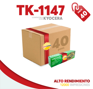 Caja 40 Pza Tóner TK-1147 Alto Rendimiento Compatible con Kyocera