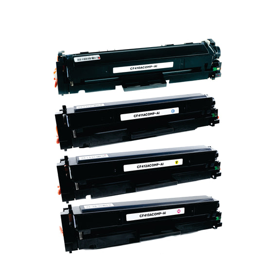 Pack Toner Color 410A CF410A / CF411A / CF412A / CF413A Corona Compatible con HP