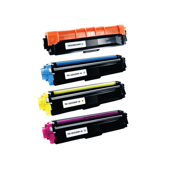 Pack Toner Color 221 TN221N / TN221C / TN221Y / TN221M Corona Compatible con BROTHER