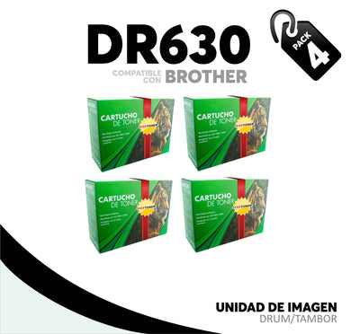 4 Pza Unidad de imagen DR630 Compatible con Brother