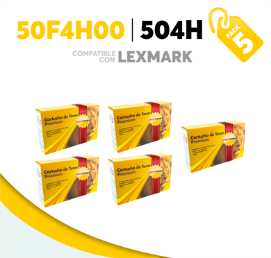 5 Pza Tóner 504H Compatible con Lexmark 50F4H00