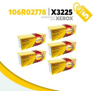 5 Pza Tóner X3225 Compatible con Xerox 106R02778