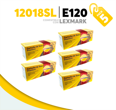 5 Pza Tóner E120 Compatible con Lexmark 12018SL