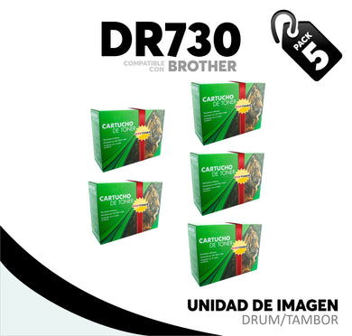 5 Pza Unidad de Imagen DR730 Compatible con Brother