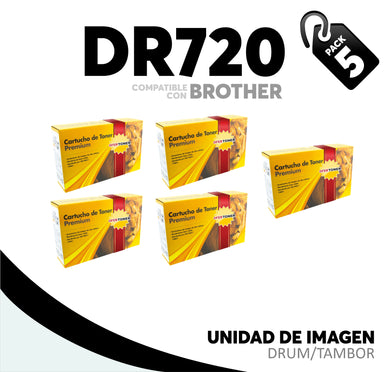 5 Pza Unidad de Imagen DR720 Compatible con Brother