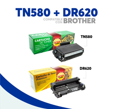 Pack Toner TN580 Y Tambor DR620 Compatible Con Brother