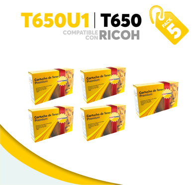 5 Pza Tóner T650U1H Compatible con RICOH 50F4X00