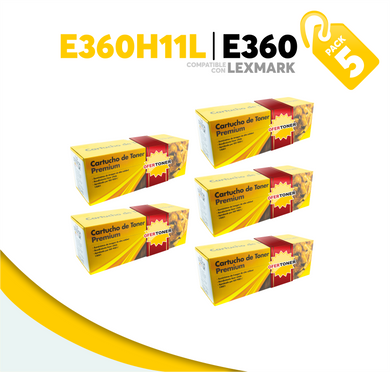 5 Pza Tóner E360 Compatible con Lexmark E360H11L