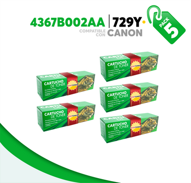 5 Pza Tóner 729Y Compatible con Canon 4367B002AA