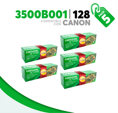 5 Pza Tóner 128 Compatible con Canon 3500B001