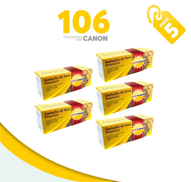 5 Pza Tóner 106 Compatible con Canon 0264B001AA