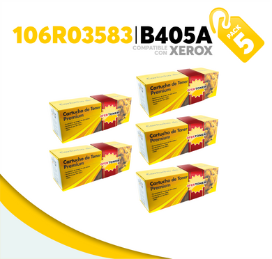 5 Pza Tóner B405A Compatible con Xerox 106R03583