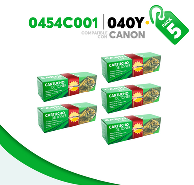 5 Pza Tóner 040Y Compatible con Canon 0454C001