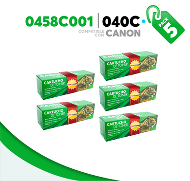 5 Pza Tóner 040C Compatible con Canon 0458C001AA