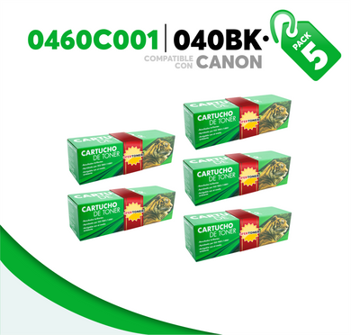 5 Pza Tóner 040BK Compatible con Canon 0460C001