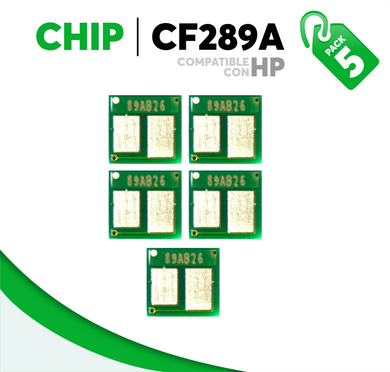 5 Pza Chip para Tóner 89A Compatible con HP CF289A