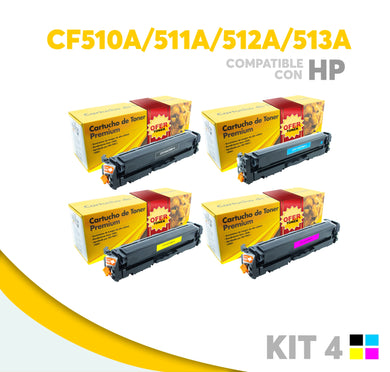 4 Pack Tóner CF510A/CF511A/CF512A/CF513A Compatible con HP