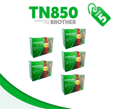 5 Pza Tóner TN850 Compatible con Brother