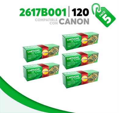 5 Pza Tóner 120 Compatible con Canon 2617B001