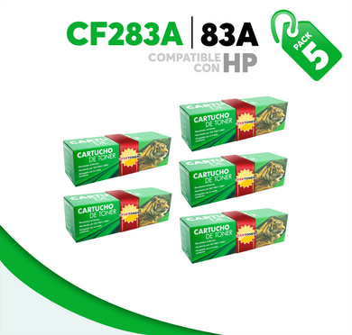 5 Pza Tóner 83A Compatible con HP CF283A