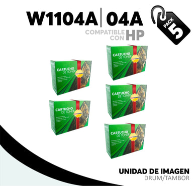 5 Pza Unidad de Imagen 104A Compatible con HP W1104A