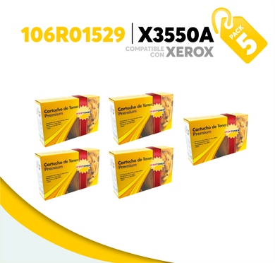 5 Pza Tóner X3550A Compatible con Xerox 106R01529