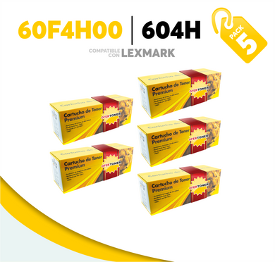 5 Pza Tóner 604H Compatible con Lexmark 60F4H00