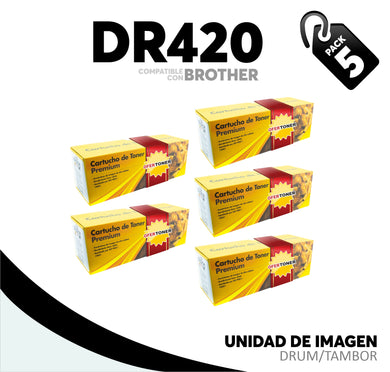 5 Pza Unidad de Imagen DR420 Compatible con Brother