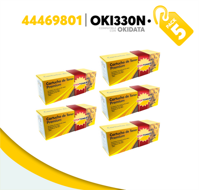 5 Pza Tóner OKI330N Compatible con Okidata 44469801