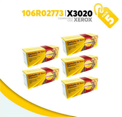 5 Pza Tóner X3020 Compatible con Xerox 106R02773