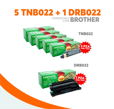 Kit Tóner 5 TNB022 Y 1 Tambor DRB022 Compatible Con Brother