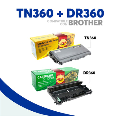Pack Toner TN360 Y Tambor DR360 Compatible Con Brother