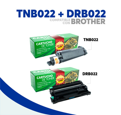 Pack Tóner TNB022 Y Tambor DRB022 Compatible Con Brother
