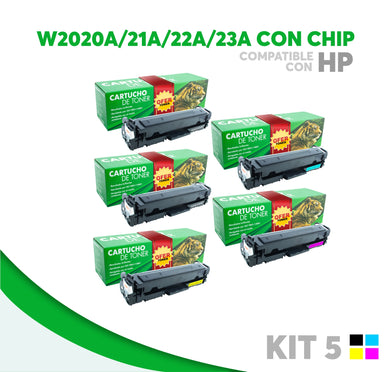 5 Pack Tóner W2020A/W2021A/W2022A/W2023A Compatible con HP