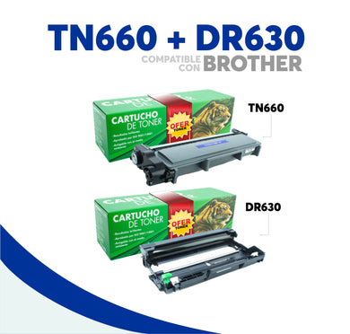 Pack Tóner TN660 Y Tambor DR630 Compatible Con Brother