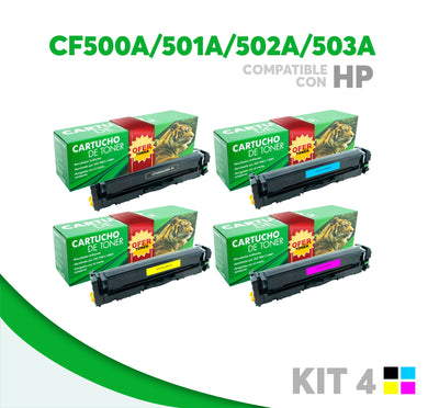 4 Pack Tóner CF500A/CF501A/CF502A/CF503A Compatible con HP