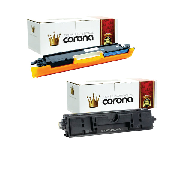 Pack Tóner CE311A Y Tambor CE314A Compatible HP