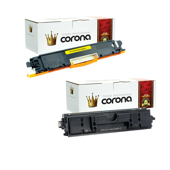 Pack Tóner CE312A Y Tambor CE314A Compatible HP