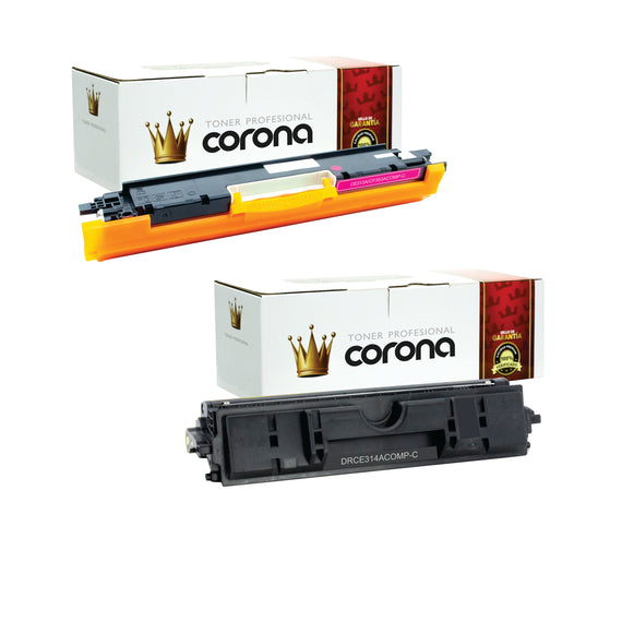 Pack Tóner CE313A Y Tambor CE314A Compatible HP